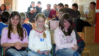 Schüler der 1. Klasse, Übungshauptschule Innsbruck - Lesung von Margit Kröll