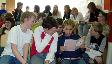 Schüler der 2. Klasse, Übungshauptschule Innsbruck - Lesung von Margit Kröll