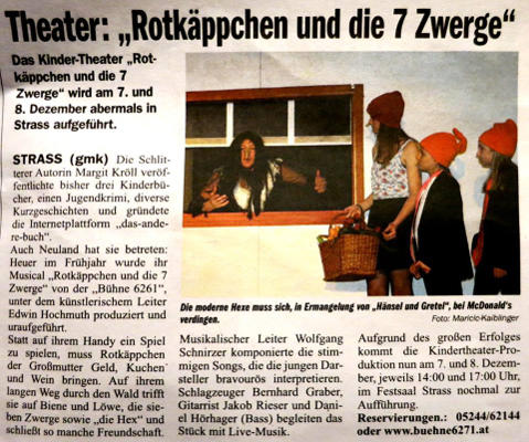 Theaterstück: Rotkäppchen und die 7 Zwerge (von Margit Kröll) - Aufgeführt von der Bühne 6261 - Strass im Zillertal